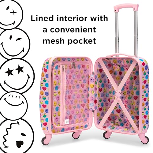 SMILEYWORLD Cool to be Happy 18" Carry-on Suitcase Set, 5-Piece - color: Cool to be Happy, size: 5-Piece Set