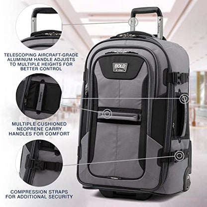 Travelpro Bold Softside Checked Rollaboard, Grey/Black, 25-Inch - color: Grey/Black, size: Checked-Medium 25-Inch