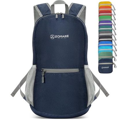 ZOMAKE Lightweight Packable Backpack, Foldable Small Travel Day Pack - color: B-royal Blue 1