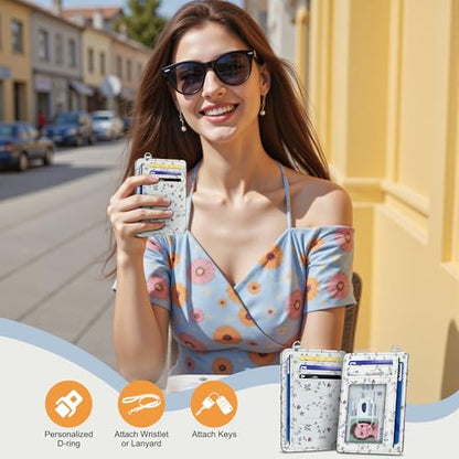 SEAVILIA Small Credit Card Holder for Women, Slim RFID Blocking Wallet - color: Floral