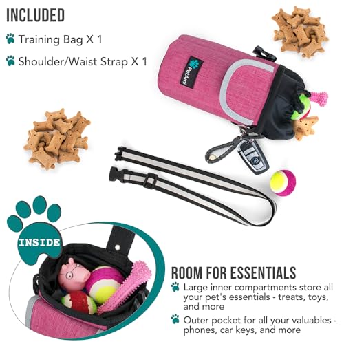 PetAmi Dog Treat Pouch, Large Hands-Free Training Bag, Pink - color: Pink