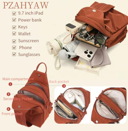 3 in 1 Anti Theft Travel Tote Bag, Convertible Capacity Backpack Purse, Lightweight Sling Bag for Women's Commute & Outdoor (Red) - color: Red