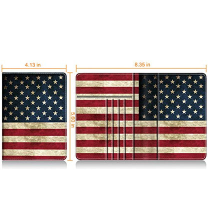 FINTIE Passport Holder, Slim Travel Wallet RFID Blocking Card Case Cover - color: US Flag
