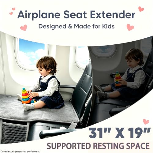 Toddler Airplane Bed, Grey, Baby Travel Essentials, 31 * 17Inch - color: Grey