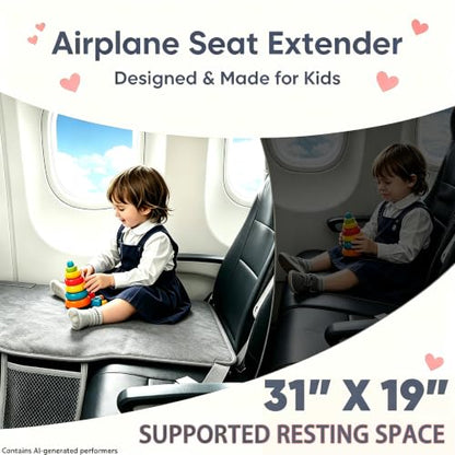 Toddler Airplane Bed, Grey, Baby Travel Essentials, 31 * 17Inch - color: Grey