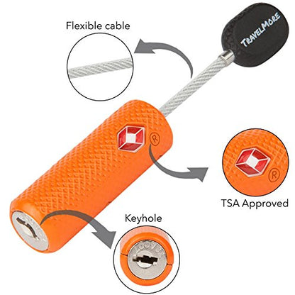 TravelMore TSA Approved Locks for Luggage with Keys, Secure Travel Locks - color: 2 Pack - Orange
