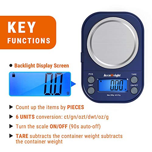 AccuWeight Digital Gram Scale with 300g/0.01g