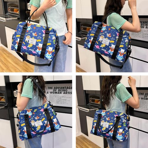 Travel Duffle Bag Weekender Overnight Gym Bag for Women, Astronaut Space - color: Astronaut Space