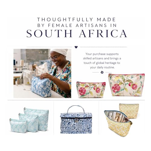 Extra Small Cosmetic Bag - Water-Resistant, PVC-Lined - Blue Seashells - color: Blue Seashells, size: Extra Small Cosmetic Bag