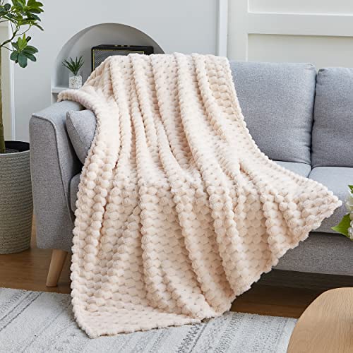 EXQ Home Beige Soft Fleece Queen Blanket Cozy Throw for Bed, Turtle Shell - color: Beige, size: Queen
