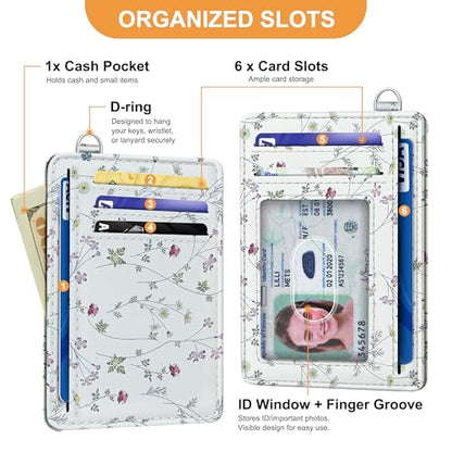 SEAVILIA Small Credit Card Holder for Women, Slim RFID Blocking Wallet - color: Floral