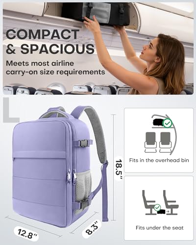 HOTOR Travel Backpack Flight Approved Bag Men Women, Large Purple - color: Purple, size: Large