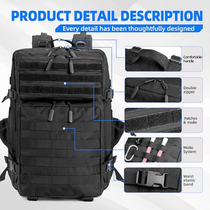 LUPU TACTICAL Backpack for Men and Women 45L (Black1) - color: Black1
