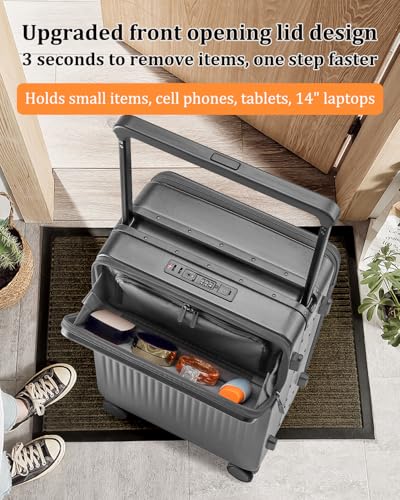 Joyway 20 Inch Top Opening Carry on Luggage with Aluminium Frame, Grey - color: Grey