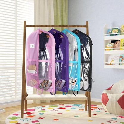 Zilink Clear Dance Costume Garment Bag for Dancers Garment Bag 40in, Purple - color: Purple, size: 40"-3Pack
