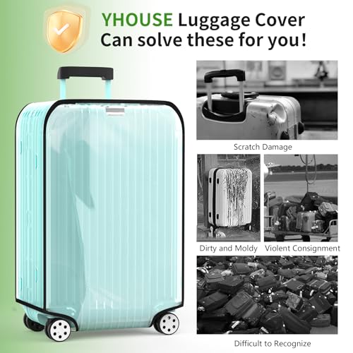 Clear Luggage Cover For Suitcase, PVC Waterproof Suitcase Cover Protector - size: 30 inch