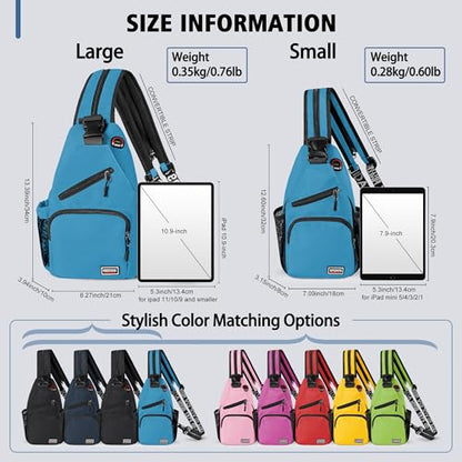 Geestock Convertible Sling Bag Crossbody Backpack for Women Men, Blue - color: Blue, size: Large