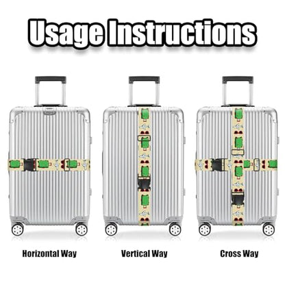 Nuxovilar Luggage Straps Set for Suitcase 1.96x90.5in Polyester - color: YMi04311, size: 1.96"x90.5"