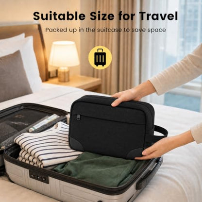 Travel Toiletry Bag,Toiletry Bag for Men,Hanging Toiletry Organizer Dopp Ki - color: Black