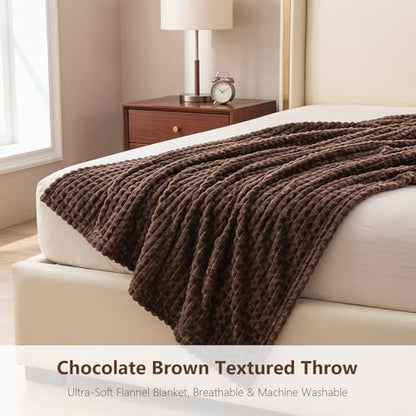 1pc Flannel Thick Brown Blanket, Multifunctional for Bedroom, Guest Room, Living Room, Car, Sofa, Travel