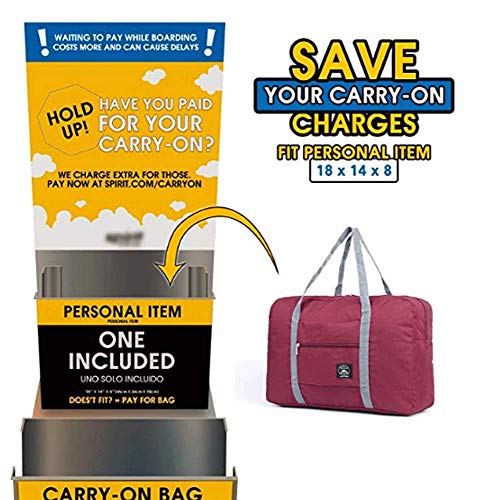 Foldable Travel Duffel Bag (2 Pack), For Spirit Airlines, Weekender Overnight Bag, Tote Carry on Luggage Sport Duffle Weekender Overnight for Women and Girls (2Pack-Red Black) - color: 2Pack-Red Black