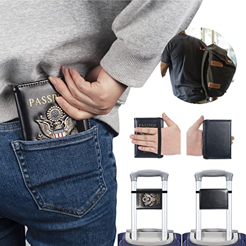 Premium Passport Holder for Travel RFID Blocking Passport Cover Slim - color: Black