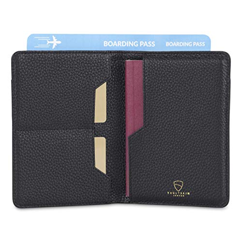 Vaultskin KENSINGTON Passport Holder for Travel, RFID Wallet (Matt Black) - color: Matt Black