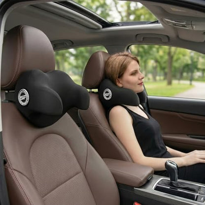 U-Shaped Car Headrest Pillow for Sleeping, 100% Memory Foam Car Pillow - color: Pack of 1/Black/U-shaped