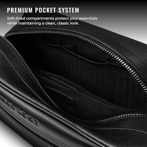 Kings Loot Premium Dopp Kit, Leather Travel Toiletry Bag, Midnight Black - color: Midnight Black