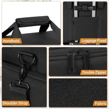 Extra Large Makeup Bag with 3 Removable Pouches and 1 Brush Holder - color: Black