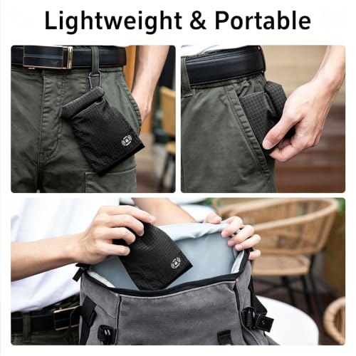 RFID Blocking Phone Pouch,5 RFID Card Sleeves &1 Tool Card Carabiner, Blue | Made of lightweight nylon, it blocks GPS signals to prevent tracking and data theft for privacy protection. - color: Blue