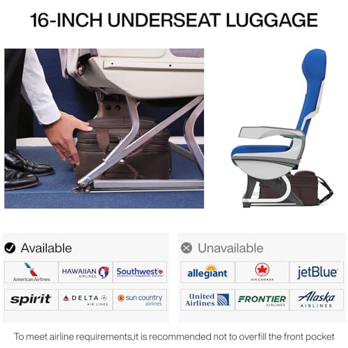 Hanke 16 Inch Underseat Carry On Luggage with 2 Wheels Airline Approved - color: Coffee, size: 16 Inch