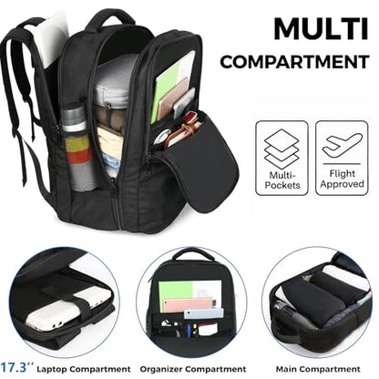 MATEIN Travel Backpack with Shoe Compartment, 40L Travel Backpack Carry On - color: Black, size: X-Large