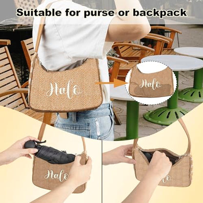 TopTie Compact Mini Umbrella for Purse, Small Sun & Rain Umbrellas with Case, Travel Folding Umbrella - color: Navy