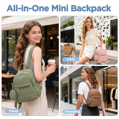 Mini Backpack for Women, Anti Theft RFID Small Travel Backpack - color: Black