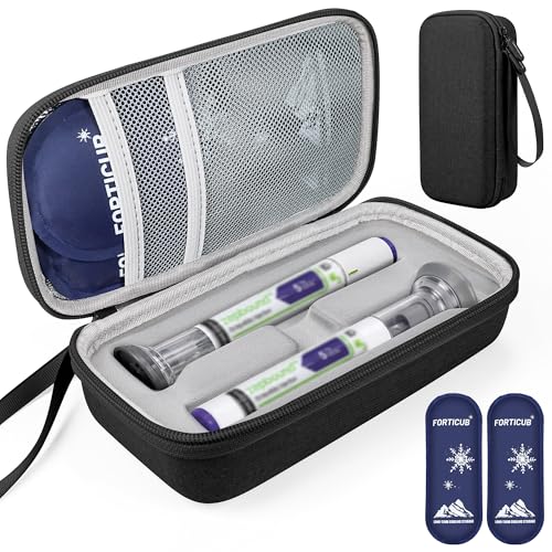 Insulated Cooler Travel Case for 2 Zepbound & Mounjaro Pens, Black - color: Black, size: Fits 2 Pen