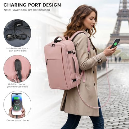 TANTOMI Travel Backpack for Women, Laptop Bag，31L Carry on Backpack - color: Pink, size: X-Large