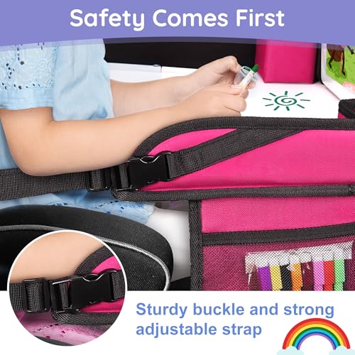 Kids Lap Desk Tray for Road Trip Activities, Portable, Pink 1PCS - color: Pink-1PCS