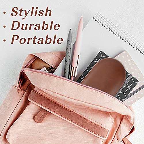 MoKo Double Eyeglass Case,Glasses and contact case 2 in 1 with Mirror - color: Brown