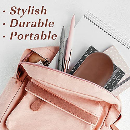 MoKo Double Eyeglass Case,Glasses and contact case 2 in 1 with Mirror - color: Brown