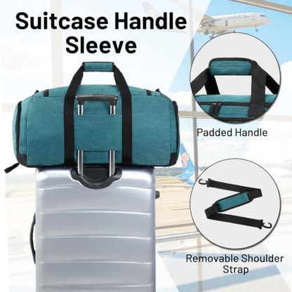 MIER Packable Travel Duffle Bag with Shoe Compartment, 80L, Teal - color: Teal, size: 80L