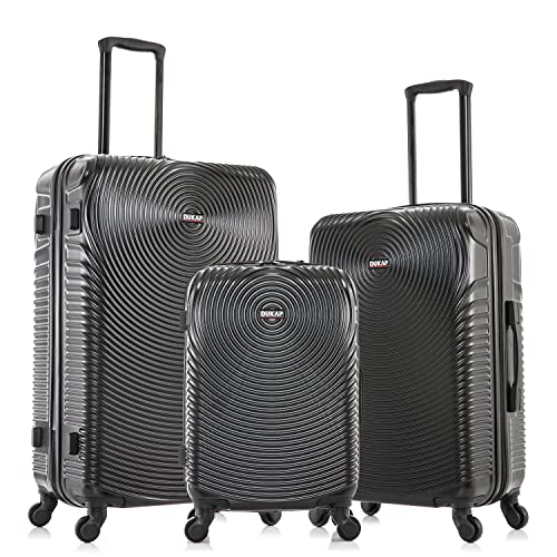 DUKAP INCEPTION Luggage with Spinner Wheels | Durable Lightweight Hardshell Suitcase,Travel Sets with Handle and Trolley | (20in, 24in, 28in) 3 Piece Luggage Set | Black - color: Black, size: 3 Piece Set (20/24/28 Inch)