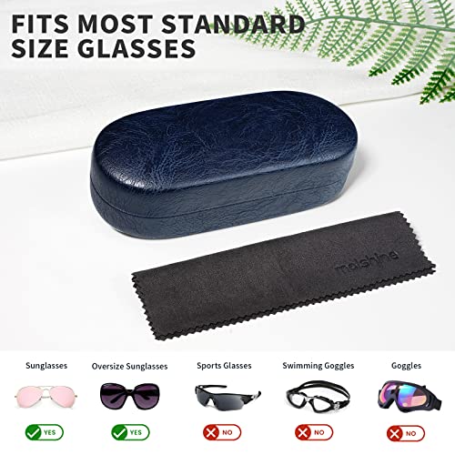 molshine Hard Shell Sunglasses Case, Classic Large Glasses Case for Women Men, Sunglass Eyeglasses - color: Dark Blue