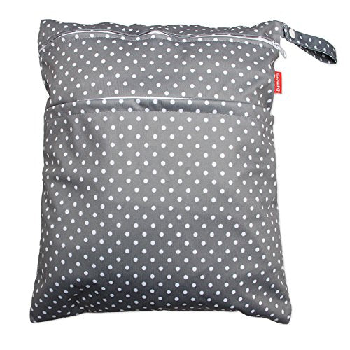 Damero 2pcs Travel Wet Dry Bag with Handle, Gray Dots - color: Gray Dots, size: 2 Count (Pack of 1)