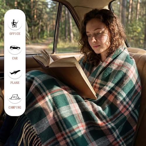 Soft Pure Wool Throw Blanket, Lightweight Warmth, Green, 55"x83", - color: Verdant Jungle, size: Standard (1.5 lbs)