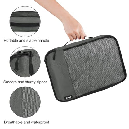 Packing Cubes for Travel,4 Set Packing Cubes for Suitcases,Lightweight Mesh Luggage Organizer Bag with Double Zipper,Grey - color: Grey