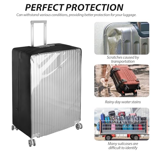 Veki Clear Luggage Covers for Suitcase TSA Approved, PVC Suitcase Cover, 28 - size: 28