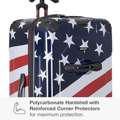 Traveler's Choice Maxporter II Polycarbonate Hardside Trunk with Spinner Wheels, American Flag, 31-Inch Large Trunk - color: American Flag, size: 31-inch Large Trunk