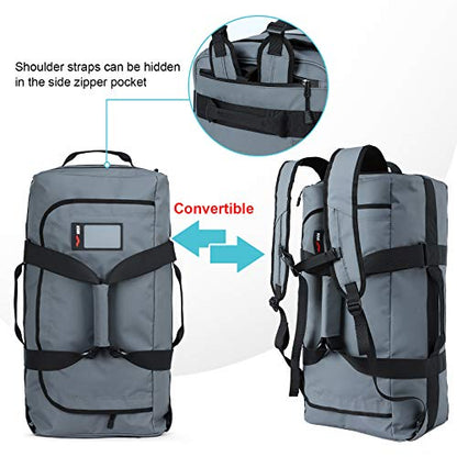 MIER 40L/60L/90L Water Resistant Backpack Duffel, Heavy Duty Duffle Bags - color: Gray, size: 90l