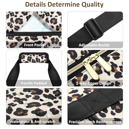 Capolo Expandable Travel Duffle Bag Weekender Overnight Bags for Women Men - color: Leopard, size: Large